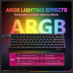 ONIKUMA MT603 لوحة مفاتيح ألعاب مغناطيسية ثلاثية الوضع مع 68 مفتاح RGB، MT603