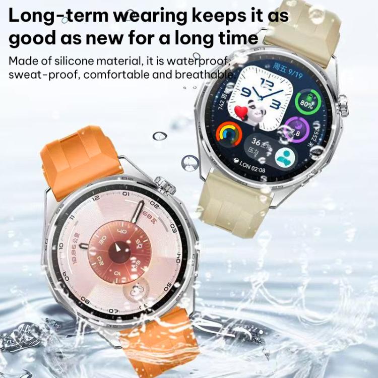 xDfind Silver Buckle Solid Color Silicone Watch Band, For Huawei Watch GT 6 / 5 46mm