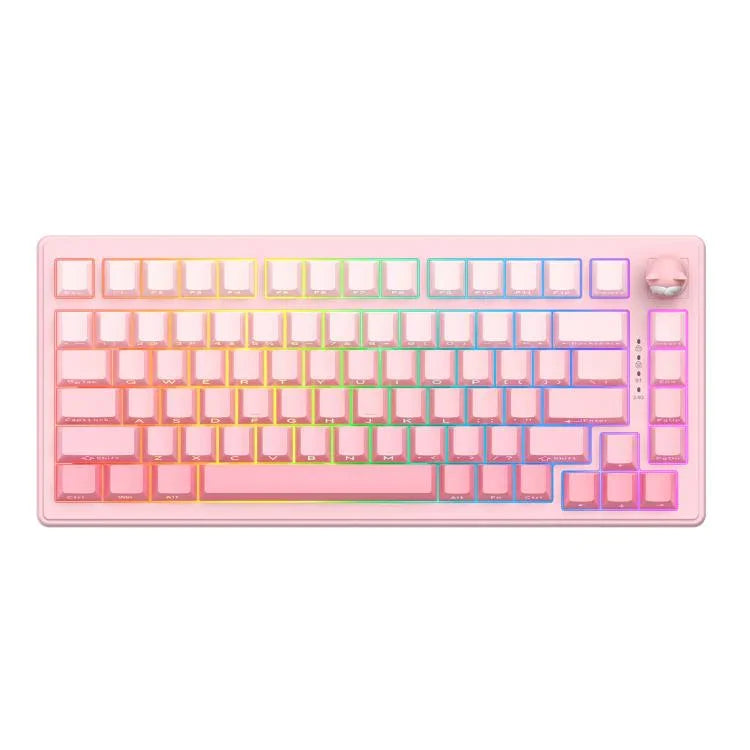 ONIKUMA MT707 لوحة مفاتيح ألعاب ميكانيكية ثلاثية الوضع مع 82 مفتاح RGB