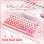 ONIKUMA MT707 لوحة مفاتيح ألعاب ميكانيكية ثلاثية الوضع مع 82 مفتاح RGB