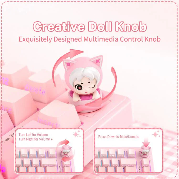 ONIKUMA MT707 لوحة مفاتيح ألعاب ميكانيكية ثلاثية الوضع مع 82 مفتاح RGB