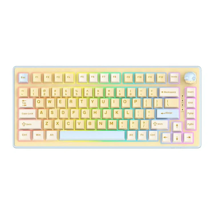 ONIKUMA MT707 لوحة مفاتيح ألعاب ميكانيكية ثلاثية الوضع مع 82 مفتاح RGB