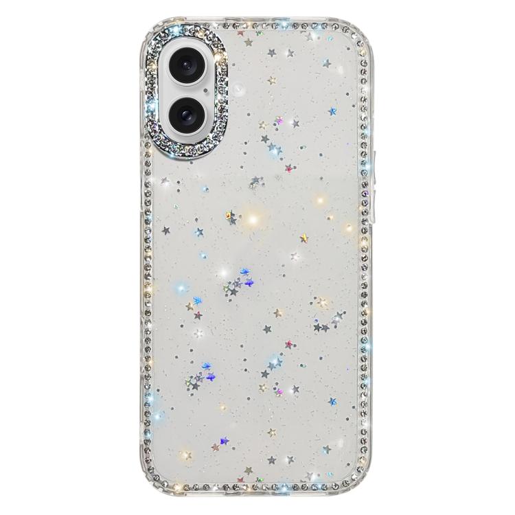 غطاء هاتف هجين من TPU وPC مع تقنية IMD على الوجهين مزين بأحجار الراين، لهواتف iPhone 17 Pro Max، iPhone 17 Pro، iPhone 17، iPhone Air، iPhone 16 Pro Max، iPhone 16 Pro، iPhone 16 Plus، iPhone 16