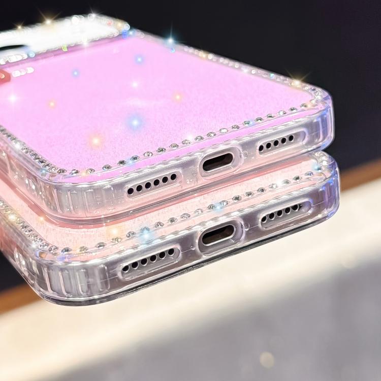 غطاء هاتف هجين من TPU وPC مع تقنية IMD على الوجهين مزين بأحجار الراين، لهواتف iPhone 17 Pro Max، iPhone 17 Pro، iPhone 17، iPhone Air، iPhone 16 Pro Max، iPhone 16 Pro، iPhone 16 Plus، iPhone 16