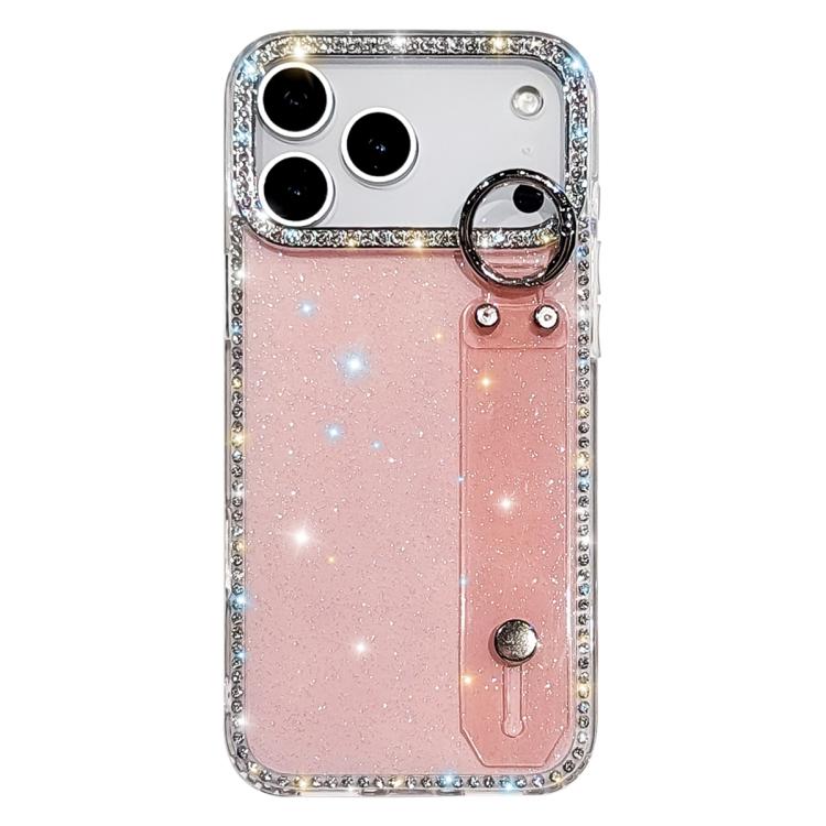 غطاء هاتف مع حامل سوار لامع من حجر الراين، لهواتف iPhone 17 Pro، iPhone 17، iPhone Air، iPhone 16 Pro Max، iPhone 16 Pro، iPhone 16 Plus، iPhone 16، iPhone 15 Pro Max