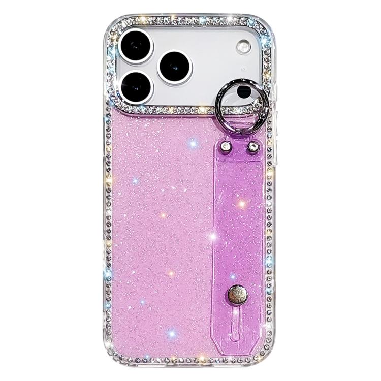 غطاء هاتف مع حامل سوار لامع من حجر الراين، لهواتف iPhone 17 Pro، iPhone 17، iPhone Air، iPhone 16 Pro Max، iPhone 16 Pro، iPhone 16 Plus، iPhone 16، iPhone 15 Pro Max