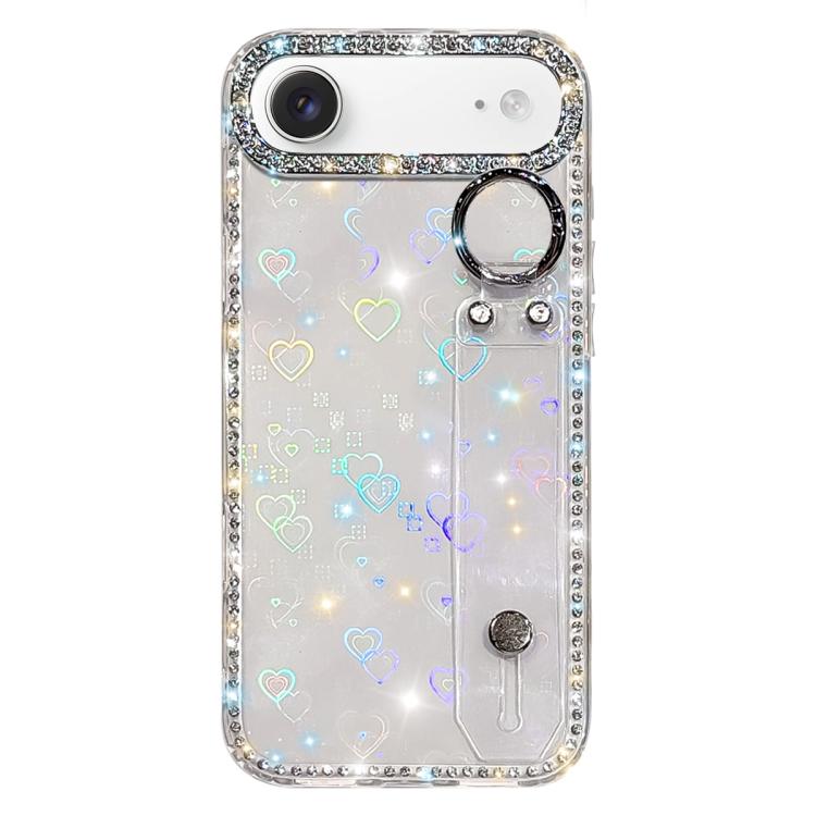 غطاء هاتف مع حامل سوار لامع من حجر الراين، لهواتف iPhone 17 Pro، iPhone 17، iPhone Air، iPhone 16 Pro Max، iPhone 16 Pro، iPhone 16 Plus، iPhone 16، iPhone 15 Pro Max