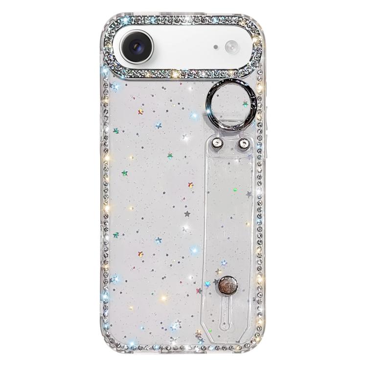 غطاء هاتف مع حامل سوار لامع من حجر الراين، لهواتف iPhone 17 Pro، iPhone 17، iPhone Air، iPhone 16 Pro Max، iPhone 16 Pro، iPhone 16 Plus، iPhone 16، iPhone 15 Pro Max