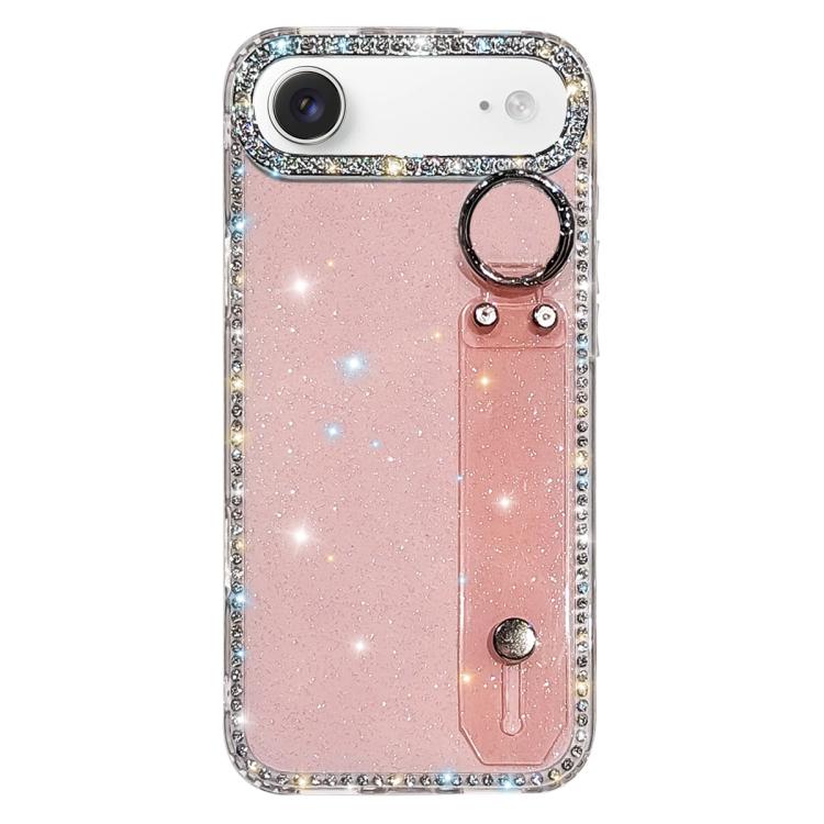 غطاء هاتف مع حامل سوار لامع من حجر الراين، لهواتف iPhone 17 Pro، iPhone 17، iPhone Air، iPhone 16 Pro Max، iPhone 16 Pro، iPhone 16 Plus، iPhone 16، iPhone 15 Pro Max