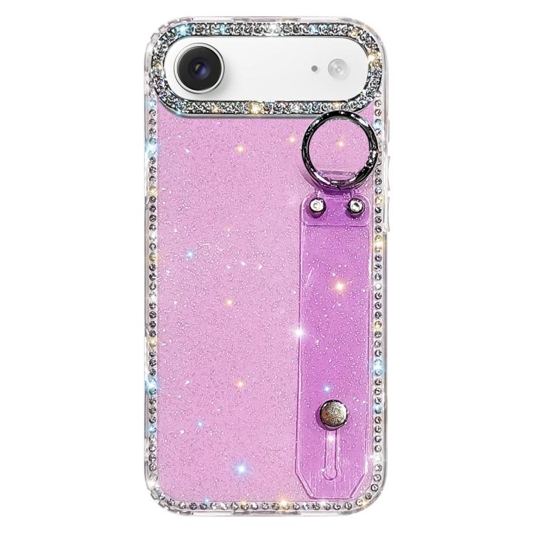 غطاء هاتف مع حامل سوار لامع من حجر الراين، لهواتف iPhone 17 Pro، iPhone 17، iPhone Air، iPhone 16 Pro Max، iPhone 16 Pro، iPhone 16 Plus، iPhone 16، iPhone 15 Pro Max
