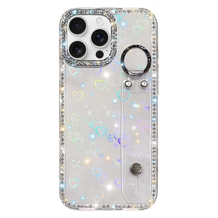 غطاء هاتف مع حامل سوار لامع من حجر الراين، لهواتف iPhone 17 Pro، iPhone 17، iPhone Air، iPhone 16 Pro Max، iPhone 16 Pro، iPhone 16 Plus، iPhone 16، iPhone 15 Pro Max