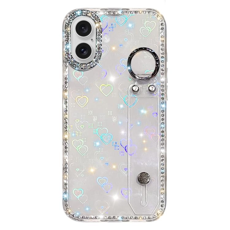 غطاء هاتف مع حامل سوار لامع من حجر الراين، لهواتف iPhone 17 Pro، iPhone 17، iPhone Air، iPhone 16 Pro Max، iPhone 16 Pro، iPhone 16 Plus، iPhone 16، iPhone 15 Pro Max