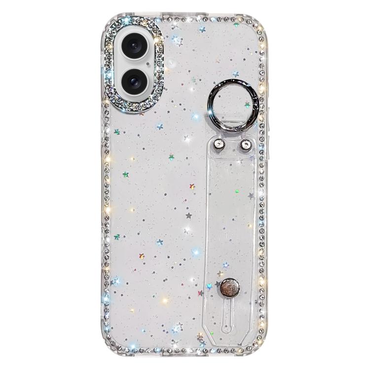 غطاء هاتف مع حامل سوار لامع من حجر الراين، لهواتف iPhone 17 Pro، iPhone 17، iPhone Air، iPhone 16 Pro Max، iPhone 16 Pro، iPhone 16 Plus، iPhone 16، iPhone 15 Pro Max