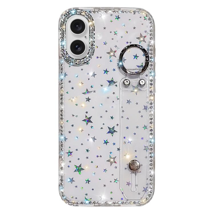 غطاء هاتف مع حامل سوار لامع من حجر الراين، لهواتف iPhone 17 Pro، iPhone 17، iPhone Air، iPhone 16 Pro Max، iPhone 16 Pro، iPhone 16 Plus، iPhone 16، iPhone 15 Pro Max