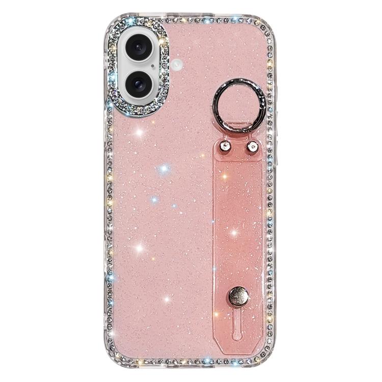 غطاء هاتف مع حامل سوار لامع من حجر الراين، لهواتف iPhone 17 Pro، iPhone 17، iPhone Air، iPhone 16 Pro Max، iPhone 16 Pro، iPhone 16 Plus، iPhone 16، iPhone 15 Pro Max