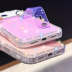غطاء هاتف مع حامل سوار لامع من حجر الراين، لهواتف iPhone 17 Pro، iPhone 17، iPhone Air، iPhone 16 Pro Max، iPhone 16 Pro، iPhone 16 Plus، iPhone 16، iPhone 15 Pro Max