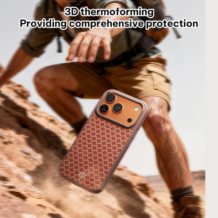 غطاء هاتف مغناطيسي مقاوم للصدمات بنمط الألماس من كيفلار من Benks Y3، لهواتف iPhone 17 Pro Max، iPhone 17 Pro