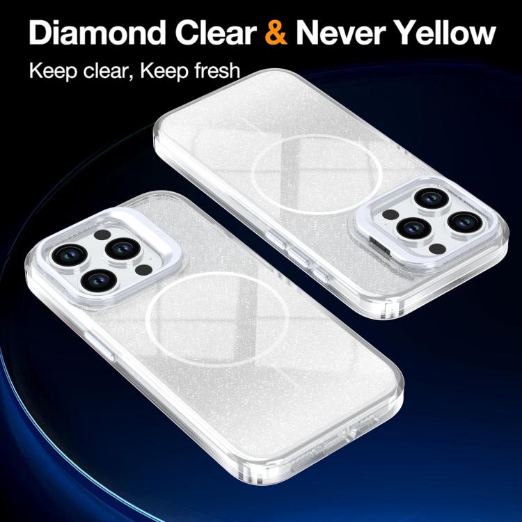 Glitter Gradient Magnetic Lens Frame Holder Phone Case, For iPhone 13 Pro