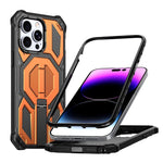 غطاء هاتف مغناطيسي مقاوم للصدمات مع حامل معدني مخفي، لجهاز iPhone 13 Pro