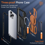 غطاء هاتف مغناطيسي مقاوم للصدمات مع حامل معدني مخفي، لجهاز iPhone 13 Pro