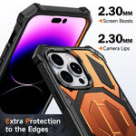 غطاء هاتف مغناطيسي مقاوم للصدمات مع حامل معدني مخفي، لجهاز iPhone 13 Pro