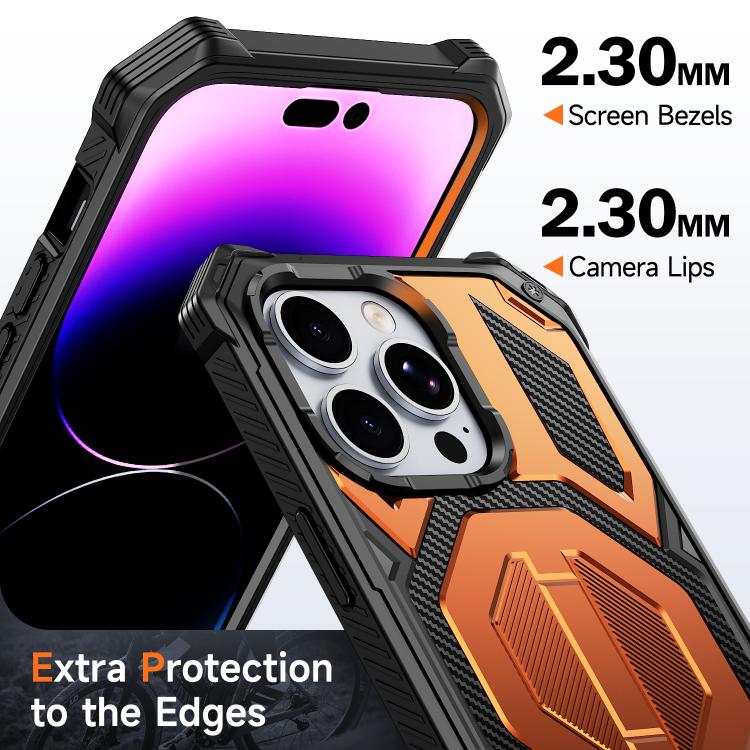 غطاء هاتف مغناطيسي مقاوم للصدمات مع حامل معدني مخفي، لجهاز iPhone 13 Pro