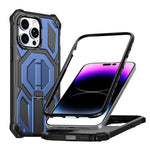 غطاء هاتف مغناطيسي مقاوم للصدمات مع حامل معدني مخفي، لجهاز iPhone 13 Pro
