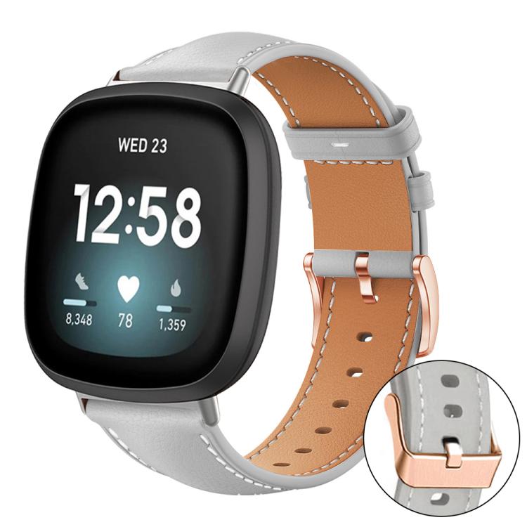 xDfind Rose Gold Buckle Black Shark Fine Grain Vegan Leather Watch Band, For Fitbit Charge 6 / 5, For Fitbit Versa 4 / 3 / Sense2 / 1, For Fitbit Versa 2/Versa/Versa Lite/Blaze, For Fitbit Charge 4 / 3