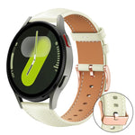 xDfind Rose Gold Buckle Black Shark Fine Grain Vegan Leather Watch Band, For Samsung Galaxy Watch7 / FE / 6 / 5 / 4, For Samsung Galaxy Fit3