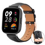 xDfind Rose Gold Buckle Black Shark Fine Grain Vegan Leather Watch Band, For Xiaomi Band 10 Pro / 9 Pro / Redmi Watch 6, For Redmi Watch 3 Active / Watch 3 Lite, For Redmi Watch 3