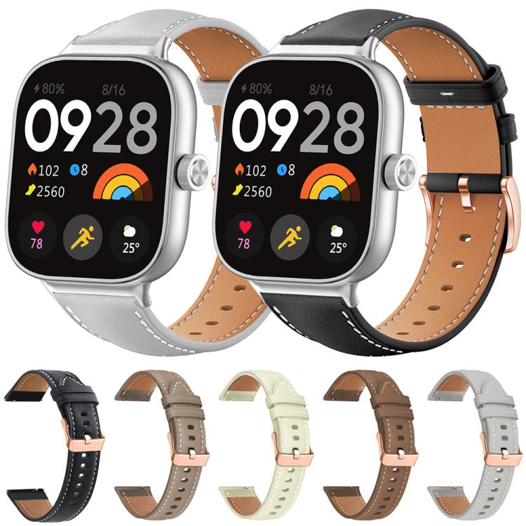 xDfind Rose Gold Buckle Black Shark Fine Grain Vegan Leather Watch Band, For Xiaomi Band 10 Pro / 9 Pro / Redmi Watch 6, For Redmi Watch 3 Active / Watch 3 Lite, For Redmi Watch 3
