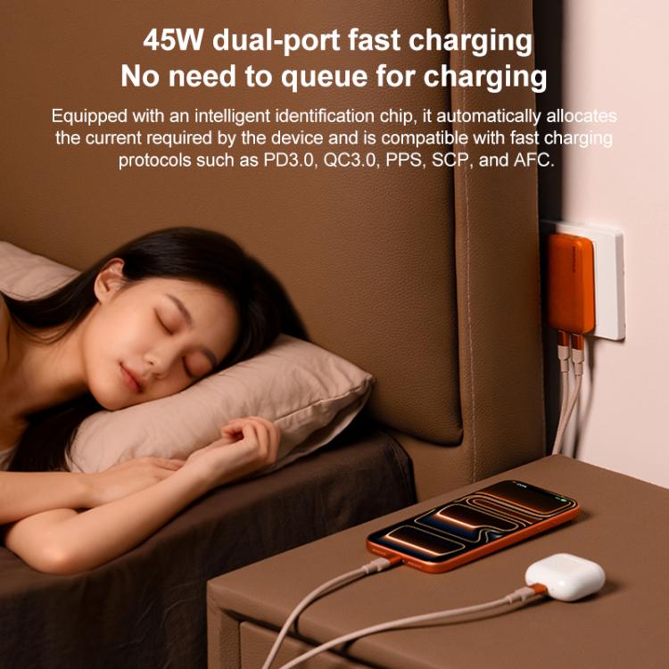 مجموعة شاحن سريع MOMAX UM79 Ultra 45W بمدخل واحد ومنفذين GaN، قابس أمريكي