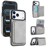غطاء هاتف محفظة مغناطيسي قابل للفصل من الجلد الصناعي الرجعي مع حجب RFID، لهواتف iPhone 17 Pro Max، iPhone 17 Pro