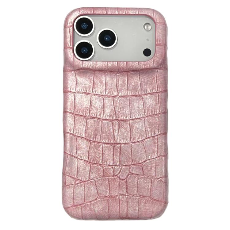غطاء هاتف من الجلد النباتي بنمط تمساح قديم مقاوم للصدمات، لهواتف iPhone 17 Pro Max، iPhone 17 Pro