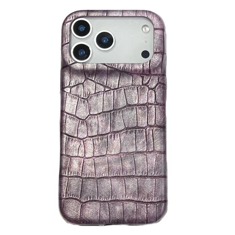 غطاء هاتف من الجلد النباتي بنمط تمساح قديم مقاوم للصدمات، لهواتف iPhone 17 Pro Max، iPhone 17 Pro