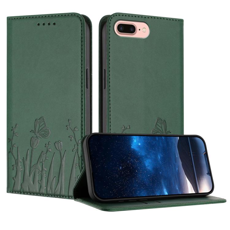 Tulips Butterfly Pattern Magnetic Vegan Leather Phone Case, For iPhone X / XS, For iPhone XS Max, For iPhone XR, For iPhone 8 Plus / 7 Plus