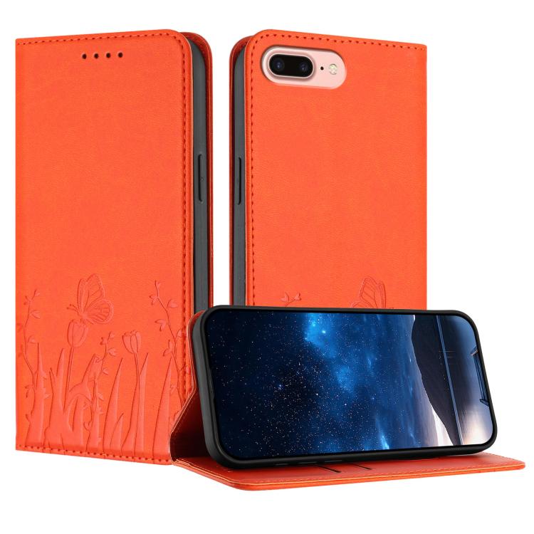 Tulips Butterfly Pattern Magnetic Vegan Leather Phone Case, For iPhone X / XS, For iPhone XS Max, For iPhone XR, For iPhone 8 Plus / 7 Plus
