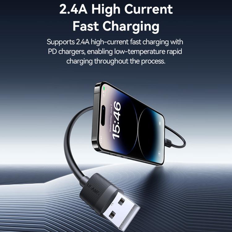 كابل بيانات USB إلى 8pin للشحن السريع 2.4A من USAMS SJ778 U94، USB إلى 8pin