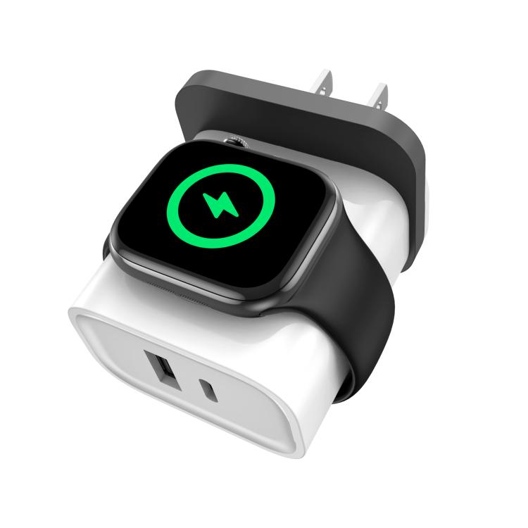 XL-16 شاحن متعدد الوظائف 3 في 1 بقوة 20W USB + Type-C لوظيفة الشحن اللاسلكي لساعة آبل، قابس: قابس أمريكي
