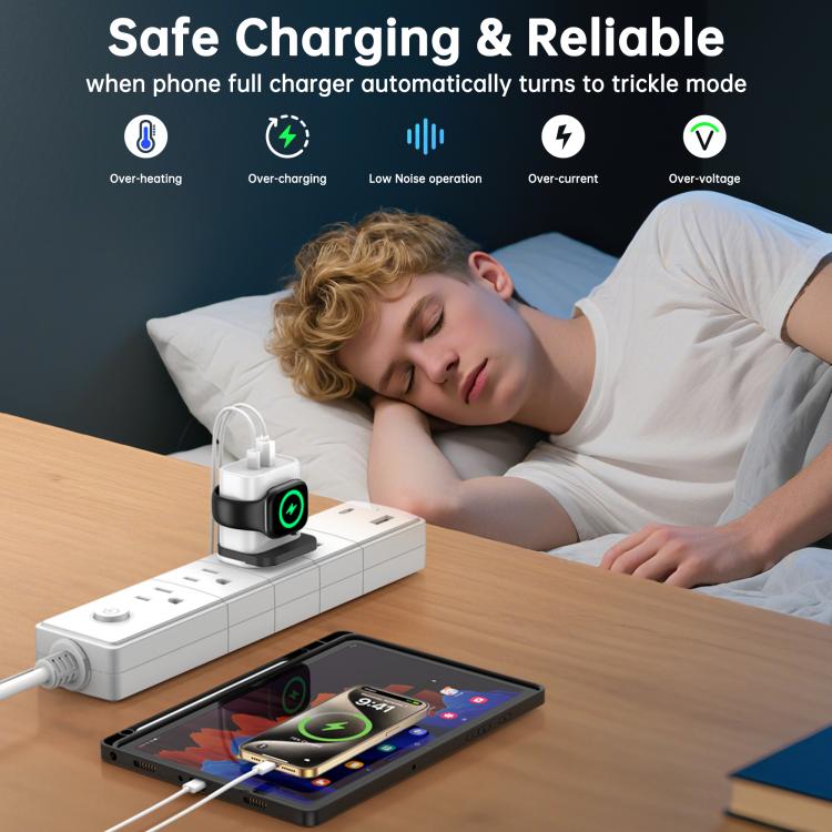 XL-16 شاحن متعدد الوظائف 3 في 1 بقوة 20W USB + Type-C لوظيفة الشحن اللاسلكي لساعة آبل، قابس: قابس أمريكي