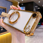 Crystal Shield Ring Holde TPU + Acrylic Magnetic Phone Case, For iPhone 17 Pro Max, For iPhone 17 Pro, For iPhone 17, For iPhone Air, For iPhone 16 Pro Max, For iPhone 16 Pro