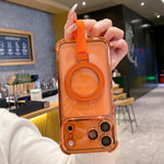 غطاء هاتف مغناطيسي من TPU + أكريليك مع حامل خاتم كريستالي، لهاتف iPhone 13