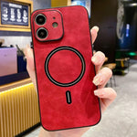 غطاء هاتف مغناطيسي من الجلد الصناعي بنمط جلد الحمل، لهواتف iPhone 11، iPhone 11 Pro