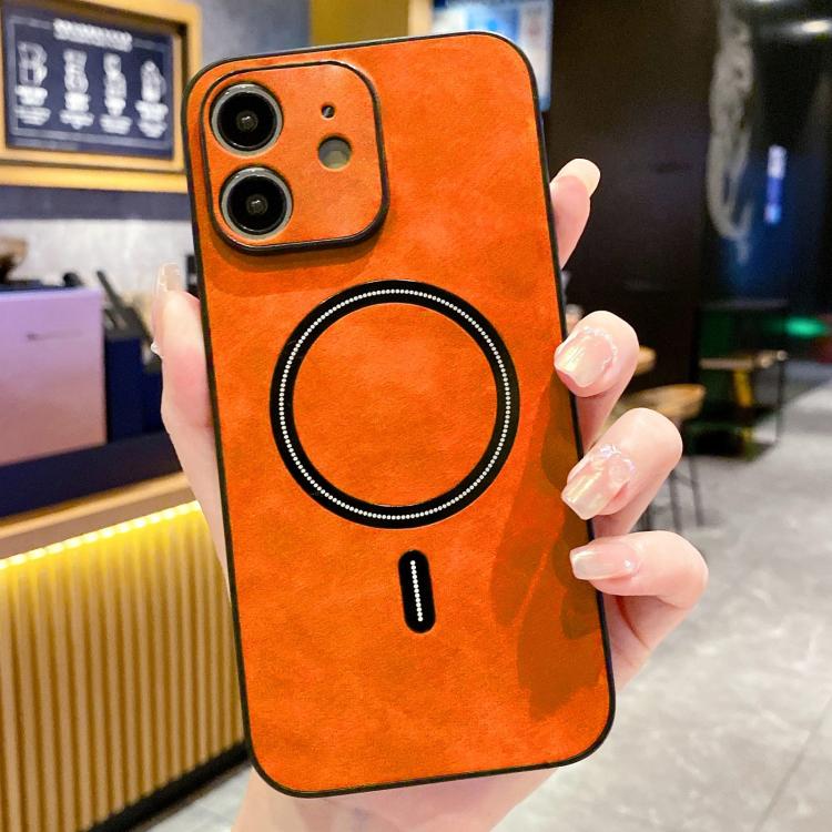 غطاء هاتف مغناطيسي من الجلد الصناعي بنمط جلد الحمل، لهواتف iPhone 11، iPhone 11 Pro