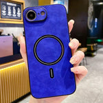 غطاء هاتف مغناطيسي من الجلد الصناعي بنمط جلد الحمل، لهواتف iPhone 17e / 16e، iPhone 17 Pro Max، iPhone 17 Pro، iPhone 17، iPhone Air، iPhone 16 Pro Max، iPhone 16 Pro، iPhone 16 Plus