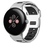 سوار ساعة سيليكون مسطح الرأس ثنائي اللون xDfind، لساعة Google Pixel 4 / 3 / 2 / 1 مقاس 41 مم