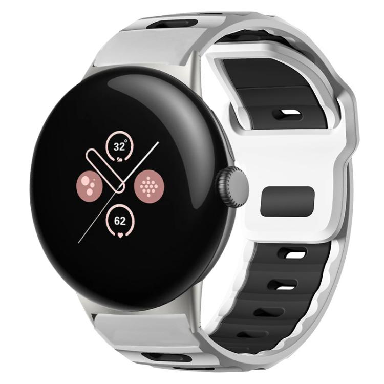 سوار ساعة سيليكون مسطح الرأس ثنائي اللون xDfind، لساعة Google Pixel 4 / 3 / 2 / 1 مقاس 41 مم