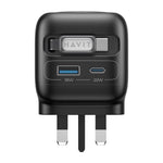 شاحن سفر GaN 3 في 1 Havit UC250 35 واط مع كابل Type-C قابل للسحب، UC250 (قابس المملكة المتحدة)