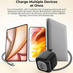 شاحن سفر Havit UC253 GaN بقوة 65 واط 3 في 1 مع كابل Type-C قابل للسحب، UC253 (قابس أوروبي)