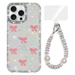 Sparkling IMD Colorful Bow Phone Case with Bracelet, For iPhone 13 Pro, For iPhone 13